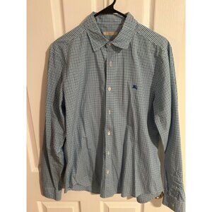 Burberry Brit Button Down Shirt Men's L Blue Gingham Check Long Sleeve Casual